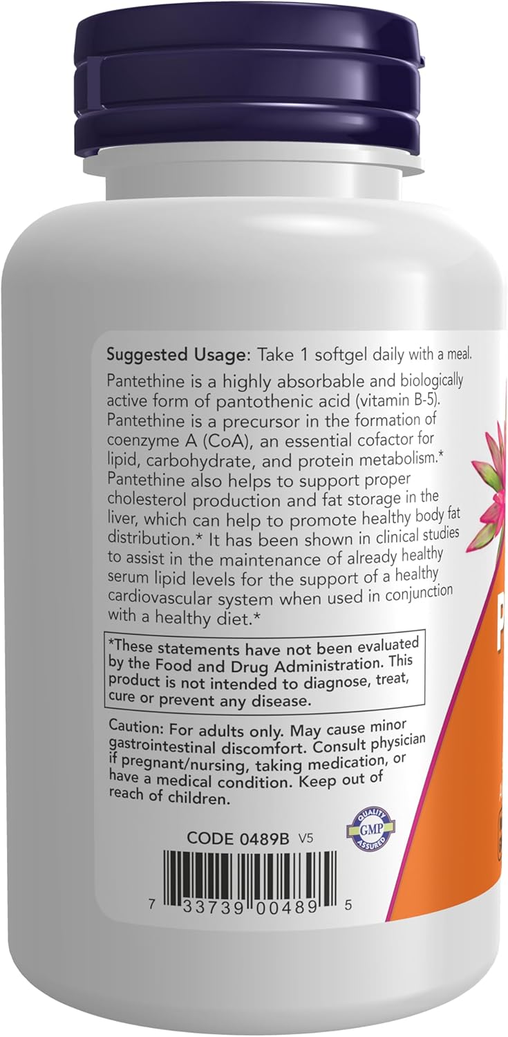 NOW Foods Pantethine 600 mg Double Strength Softgels - görsel 3