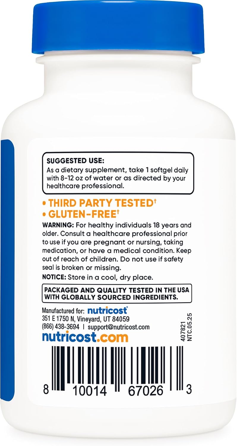 Nutricost Biotin 10,000mcg – 150 Softgels - görsel 4