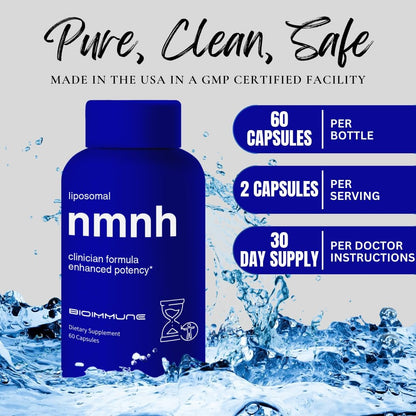 BioImmune Emiquil™ Liposomal NMNH, 500mg – NAD Supplement (NMN Alternative)