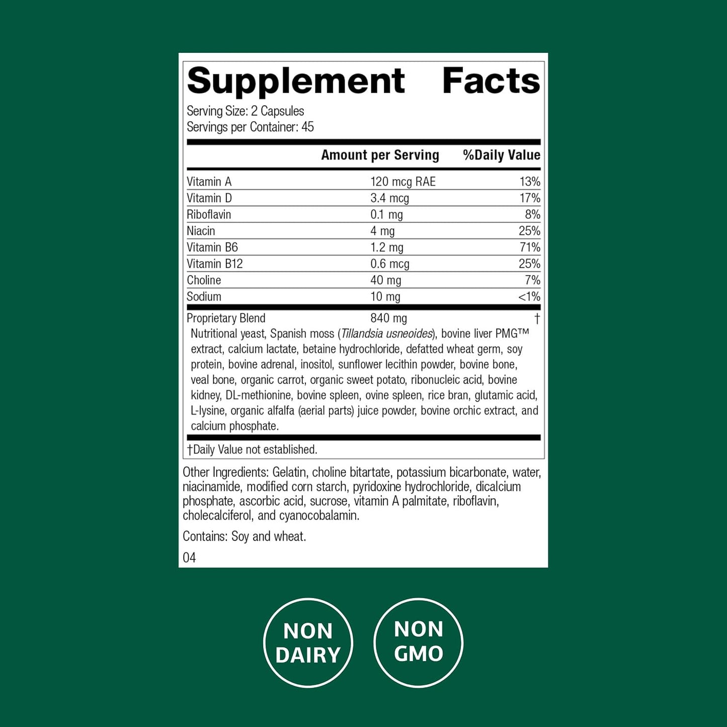 Standard Process Senaplex – Nervous System Support with Niacin, Vitamin B12 & B6 – 90 Capsules - görsel 2