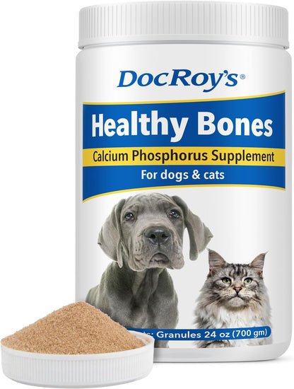 Doc Roy’s Healthy Bones Calcium Phosphorus Supplement for Puppies, Dogs, Kittens & Lactating Females - Roast Beef & Liver Flavoured, 700g Granules