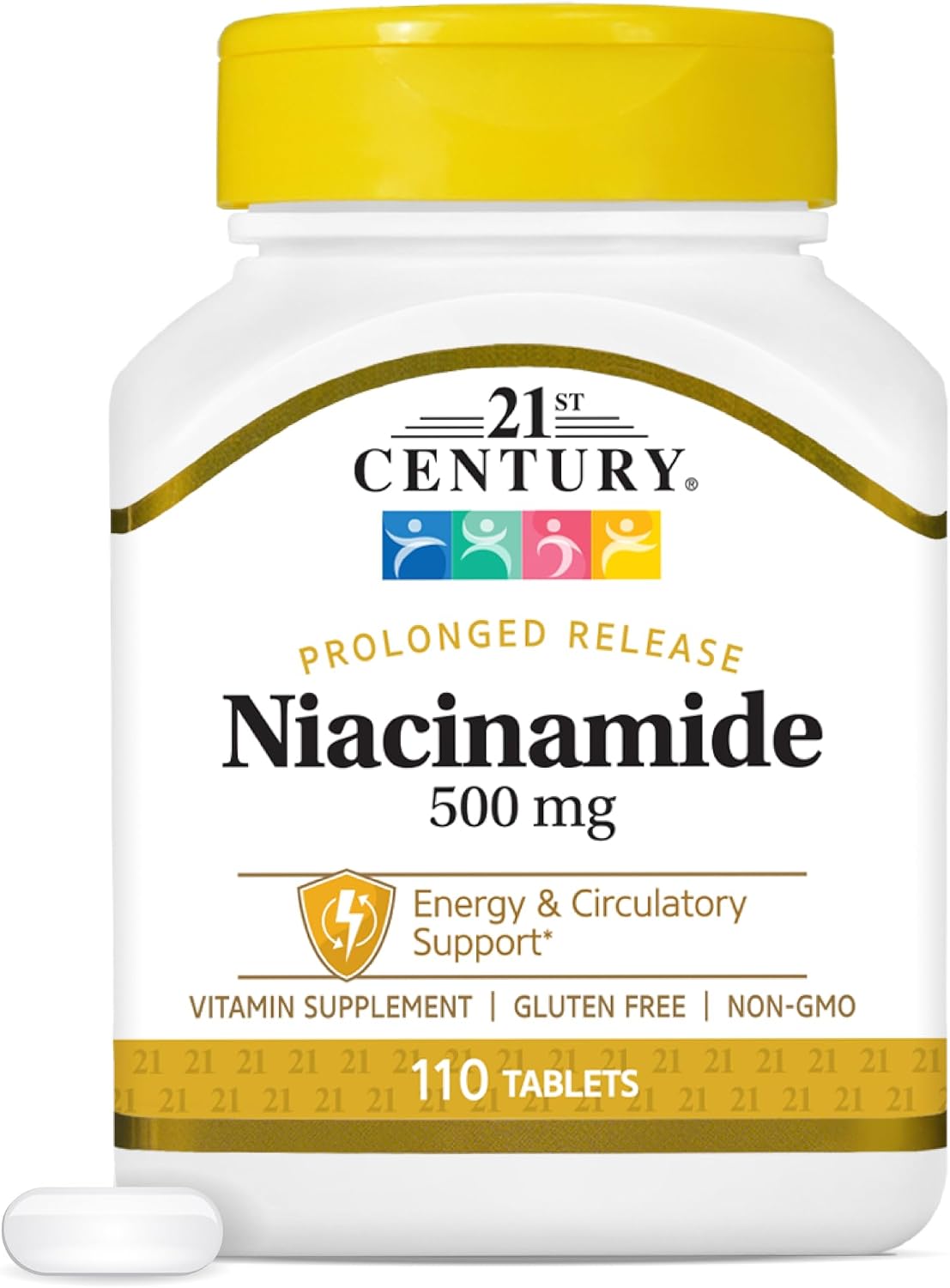 21st Century Niacinamide 500 mg Prolonged-Release Tablets, 110 Tablets - görsel 1