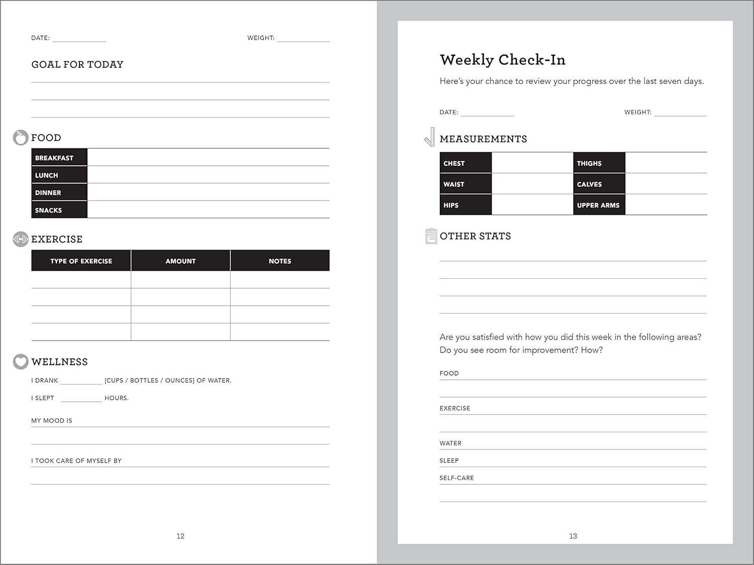 Training for a Healthy Life: A Daily Food and Fitness Journal - görsel 5