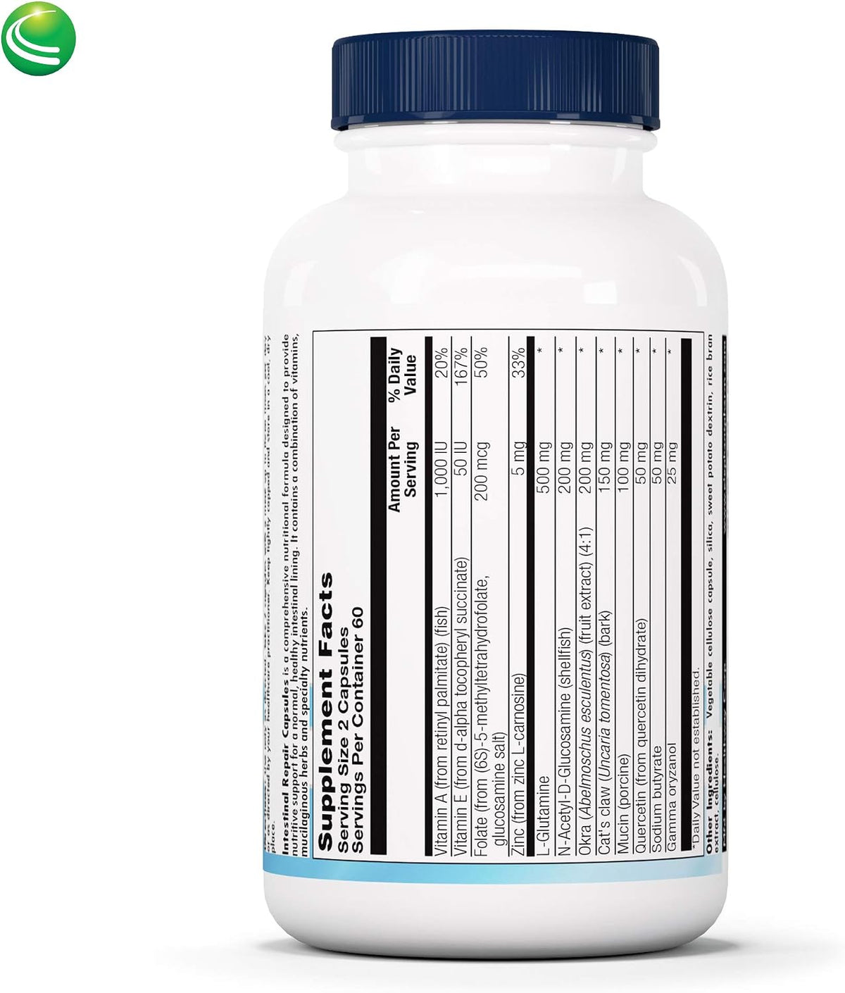 Nutra BioGenesis Intestinal Repair Capsules - Gut Health Supplement with Sodium Butyrate, L-Glutamine - 120 Capsules - görsel 2