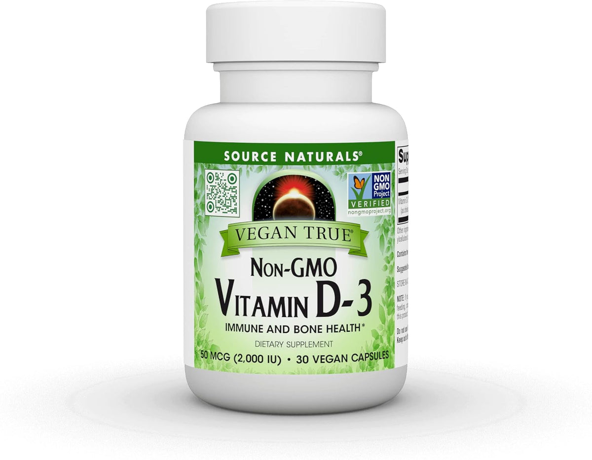 Source Naturals Vegan True Non-GMO Vitamin D-3, 2000 IU - 90 Capsules - görsel 9