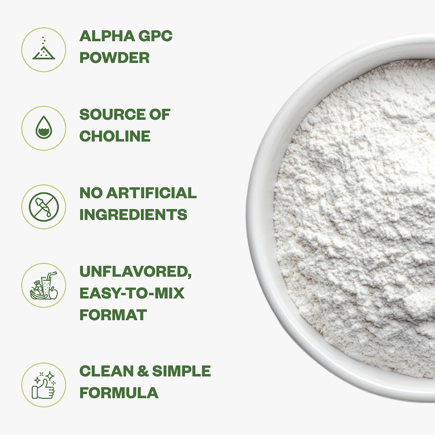 PURISURE Alpha GPC Powder, 25 g, Pure Alpha GPC Choline Supplement for Brain and Focus, CDP Choline Supplements for Memory Performance & Concentration, No Fillers, Non-GMO, Offers 41 Servings - görsel 3