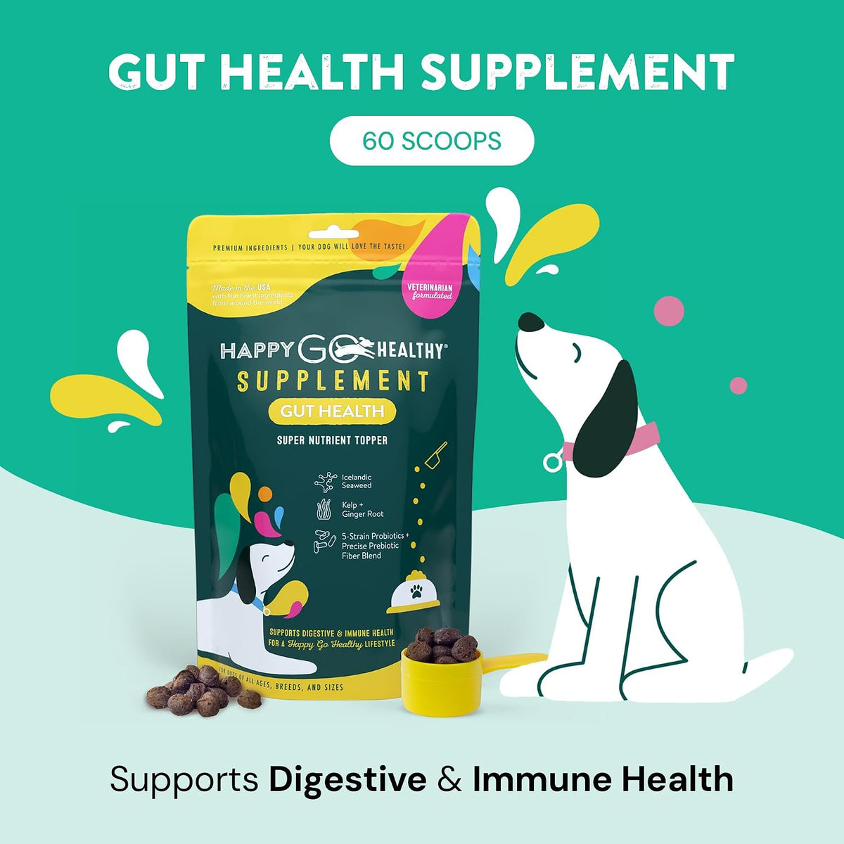 Happy Go Healthy Dog Gut Health Probiotics – 9–23 kg: 1 scoop daily – Image 2