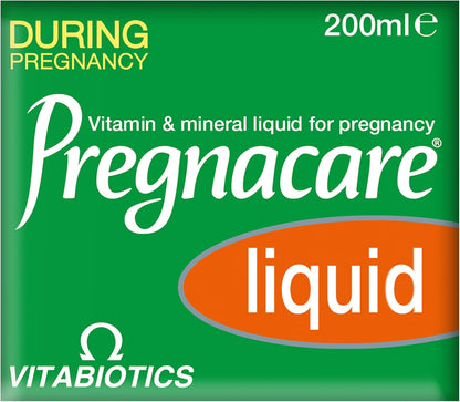Vitabiotics Pregnacare Liquid – Prenatal Supplement with Folic Acid & Vitamin D, 200 ml
