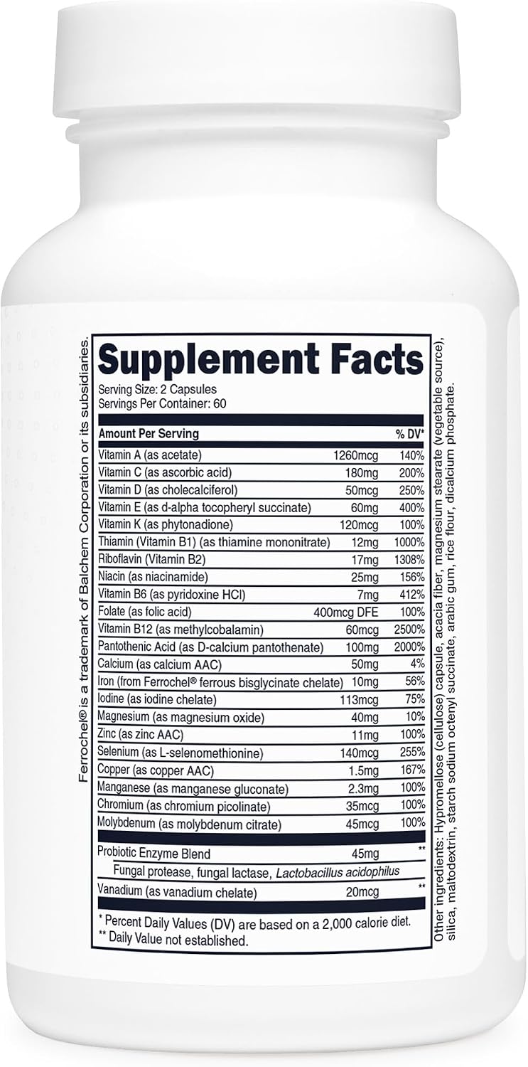 Type Zero Multivitamin Capsules (120 Capsules) (1300 mg) - with Probiotics + 22 Vitamins and Minerals, GM-Free - görsel 4