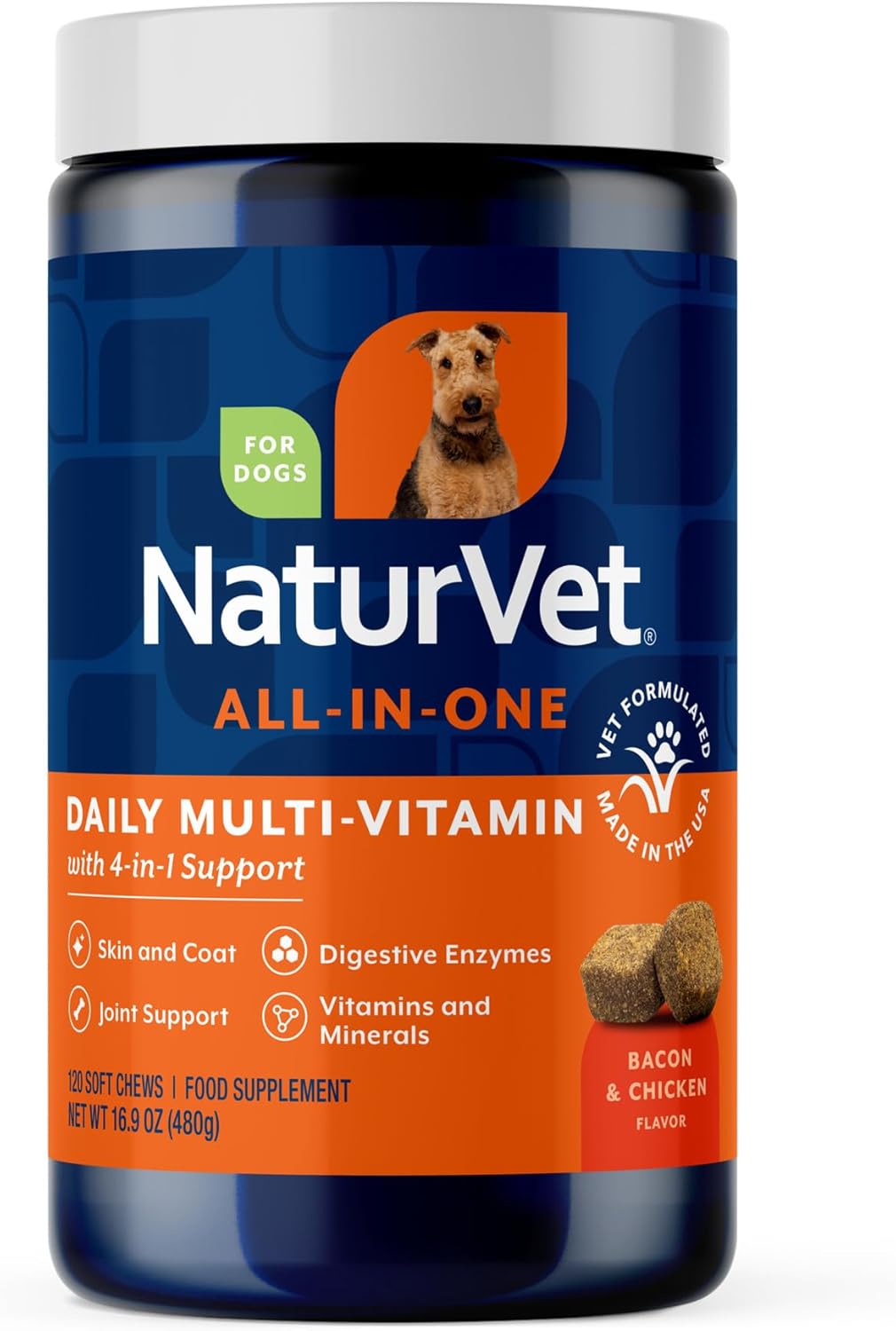 NaturVet All-in-One Dog Supplement – Joint Support, Digestion, Skin and Coat – Dog Multivitamin with Omega-3,6,9 – Wheat-Free Powder – 368 g - görsel 8