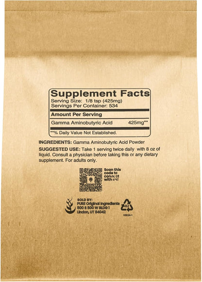 Pure Original Ingredients Gamma Aminobutyric Acid (GABA) Powder (227 g)