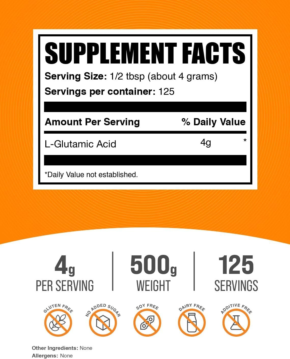 L-Glutamic Acid Powder - Glutamate Supplement, 500g - görsel 2