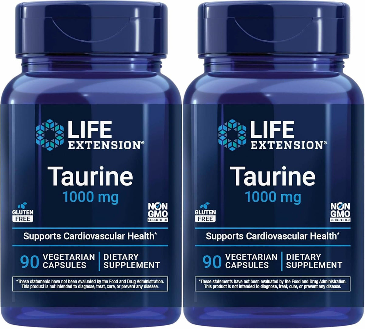 Life Extension Taurine 1,000 mg, 90 Vegetarian Capsules (Pack of 2) - görsel 1