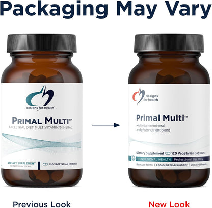 Designs for Health Primal Multi - Paleo-Friendly Multivitamin Supplement, 120 Capsules