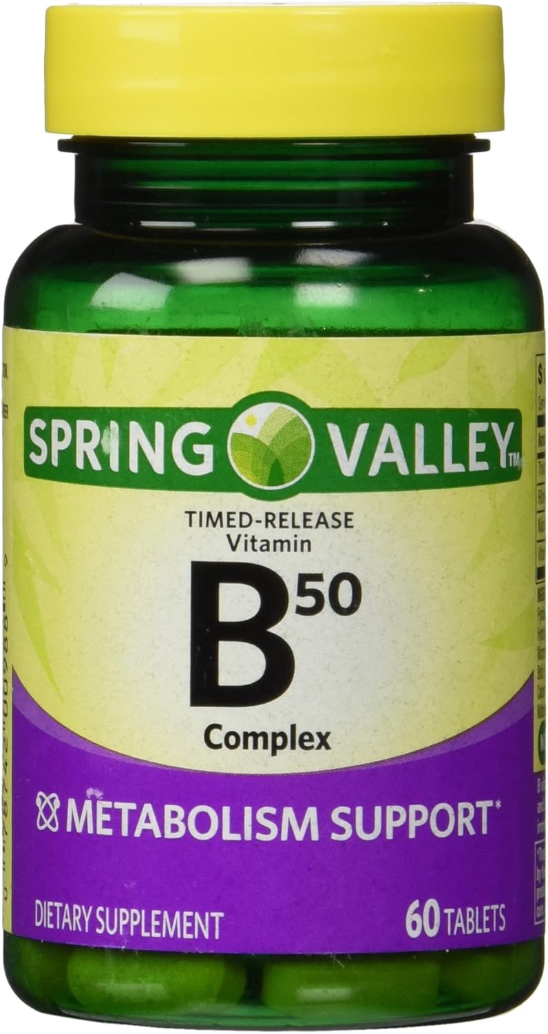 Spring Valley Vitamin B-Complex B50, Timed Release, 60 Tablets - görsel 1