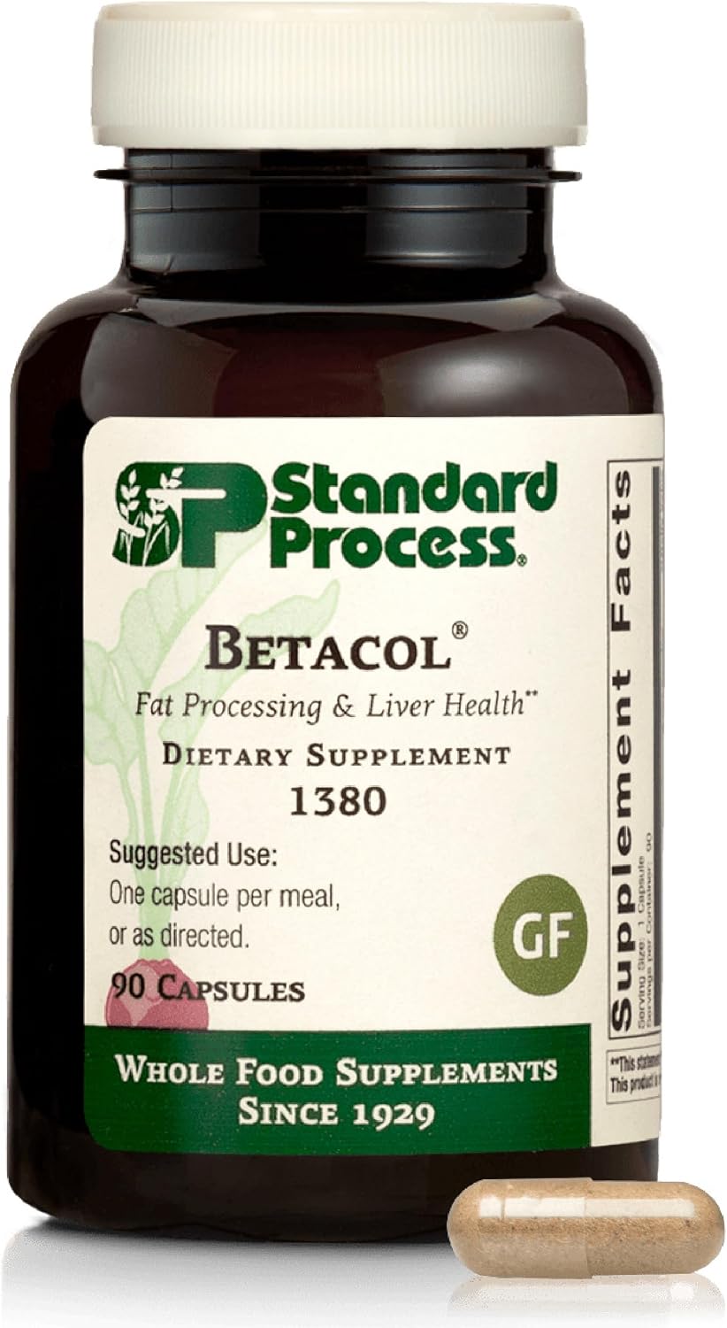 Standard Process Betacol - Liver Health Supplement with Niacin and Vitamin B6, 90 Capsules - görsel 1