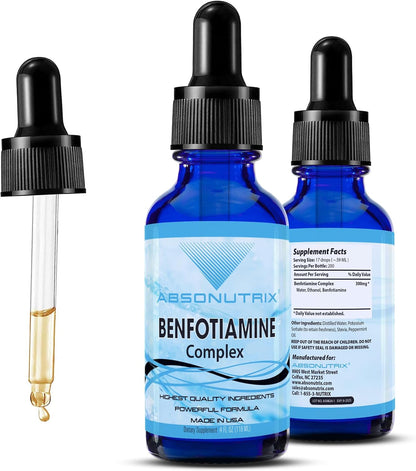 Absonutrix Benfotiamine Complex 300 mg - Liquid Drops, 118 ml (200 Servings)