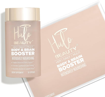 Halo Beauty Her Daily Multi | Women's Multivitamin Supplement with B6, D3 and Zinc | Vegan Daily Capsules | 1-Month Supply