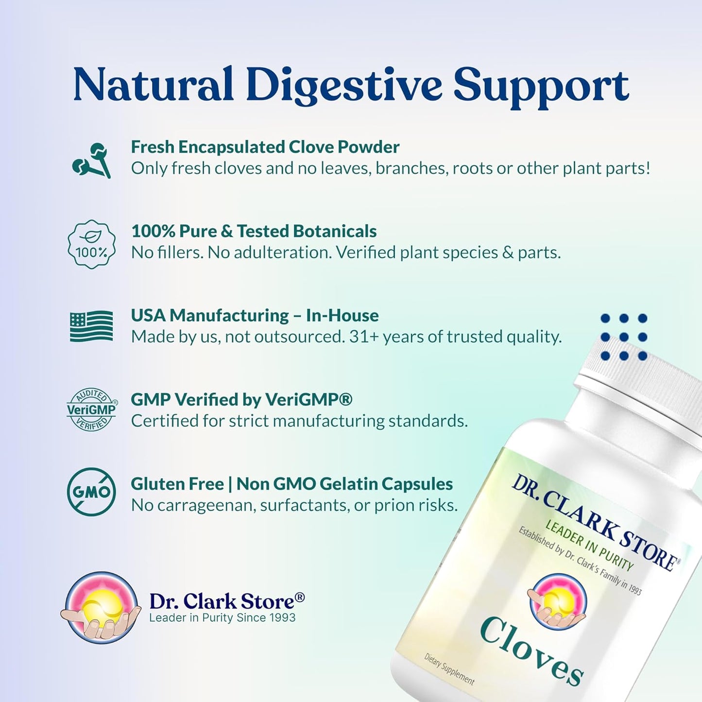 Dr Clark Store Cloves Supplement 500mg – Digestive Comfort & Internal Cleansing Support, 100 Capsules - görsel 7