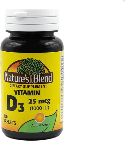 Nature's Blend Vitamin D3 1000 IU Tablets, 100 Tablets