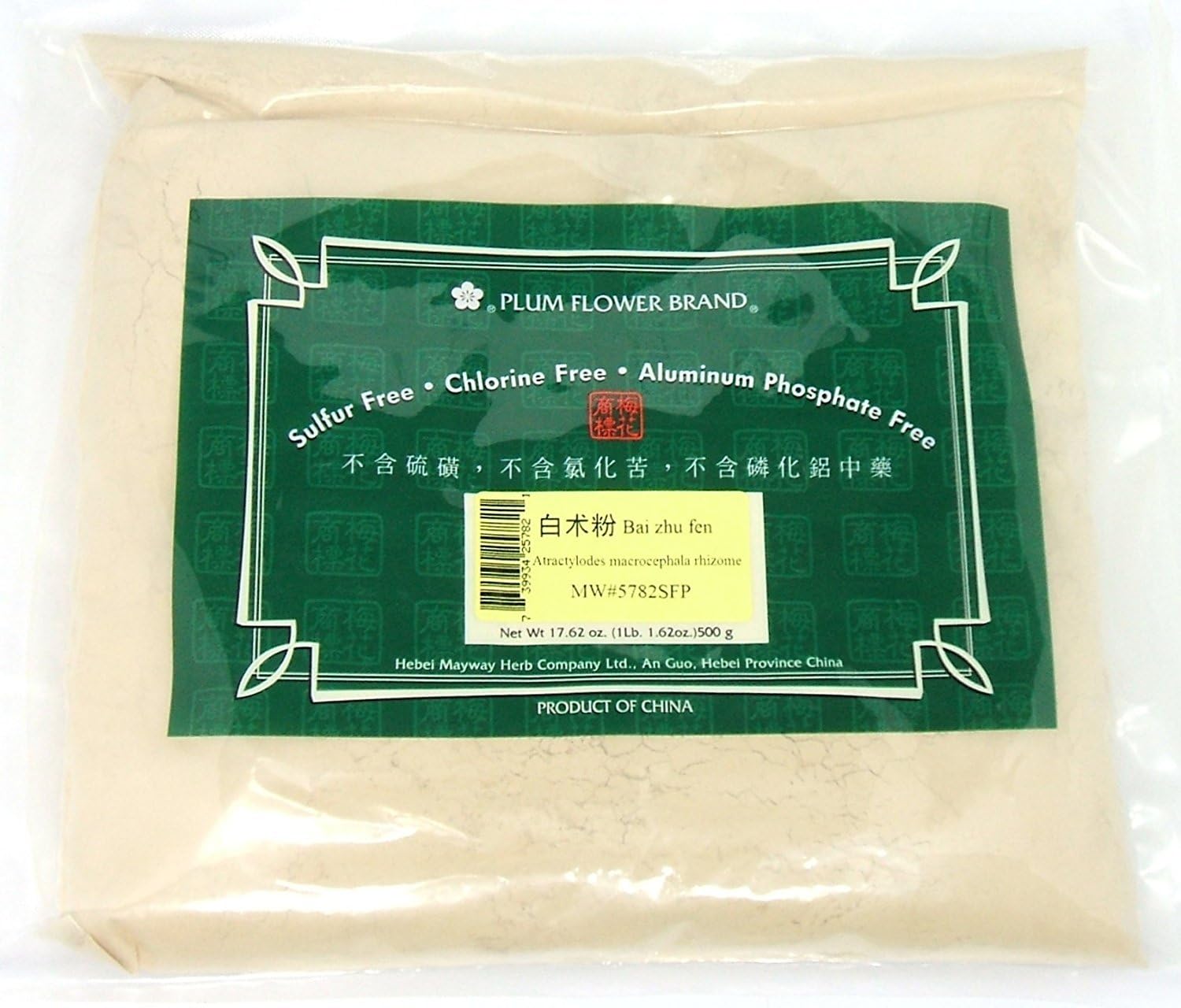 Plum Flower White Atractylodes Root Powder (Bai Zhu Fen) - 454 g (1 lb) - görsel 1