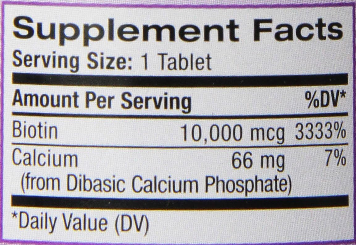 Natrol Biotin Maximum Strength Tablets, 10,000 mcg, 100 Count - görsel 4