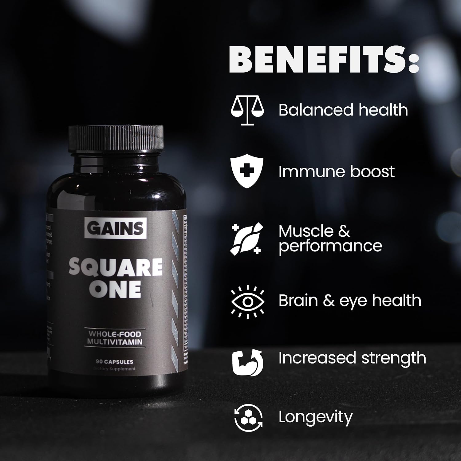 Gains in Bulk Square 1 Multivitamin and Mineral Supplement for Women and Men - 90 Capsules - görsel 3