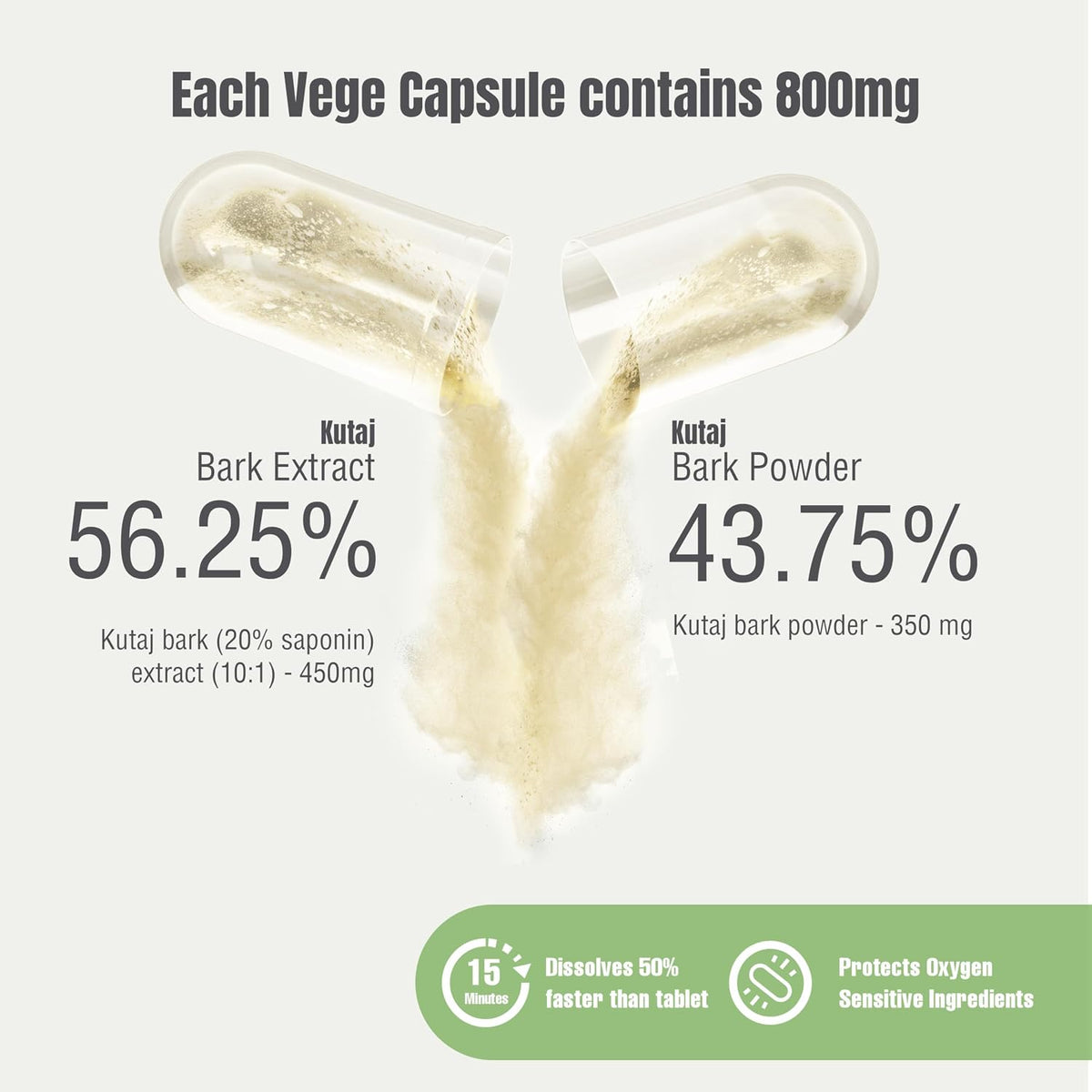 Herbsforever Kutaja Capsules - Holarrhena Antidysenterica Digestive Care - 45 Vegetable Capsules, 800 mg Each - görsel 2