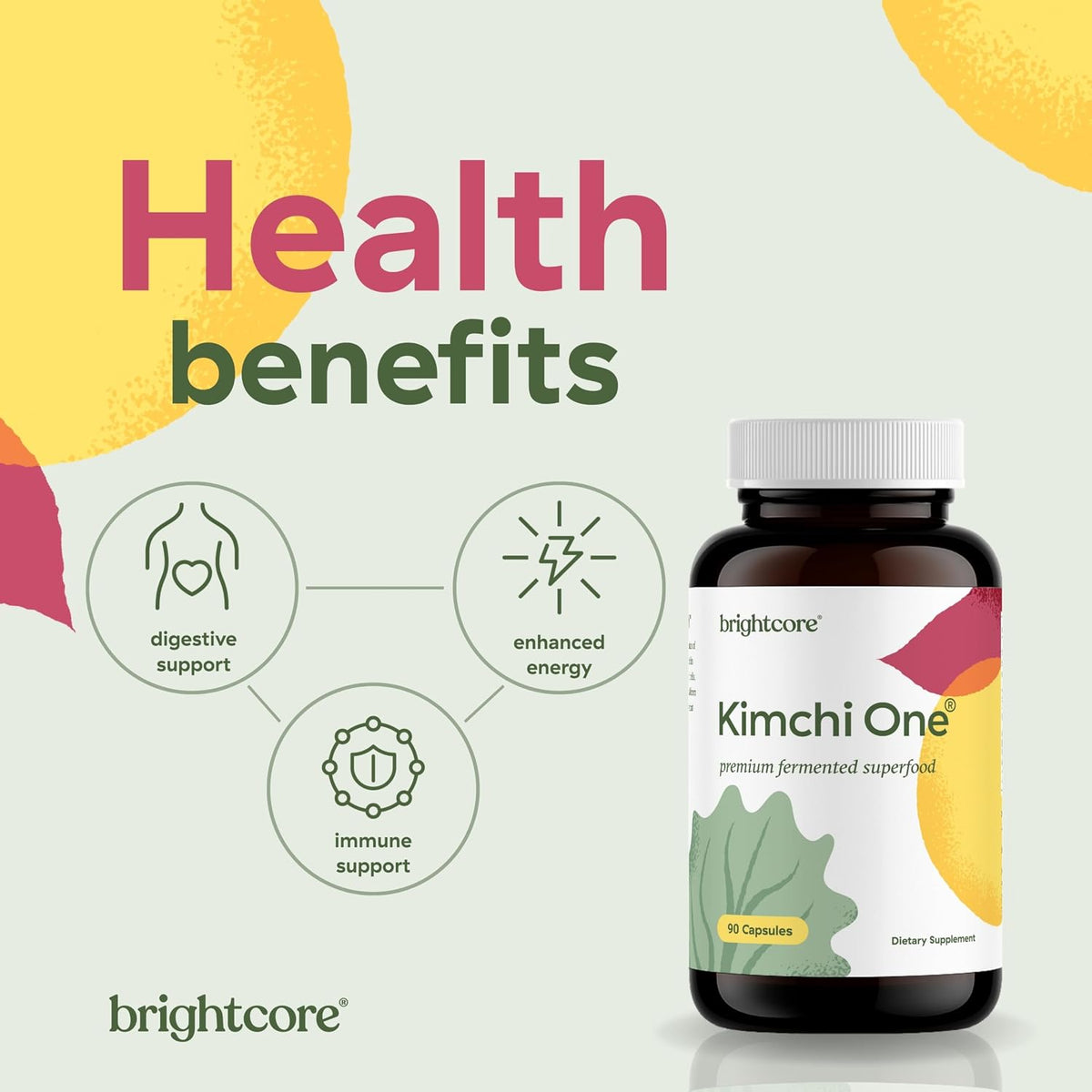 Brightcore Nutrition Kimchi One – Fermented Kimchi Powder Capsules (90 Count) - görsel 2