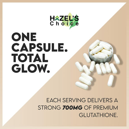 HAZEL'S Choice Liposomal Glutathione 700mg | 60 Vegetable Capsules | Vegan, Non-GMO, Lactose-Free | Plant-Based Formulation