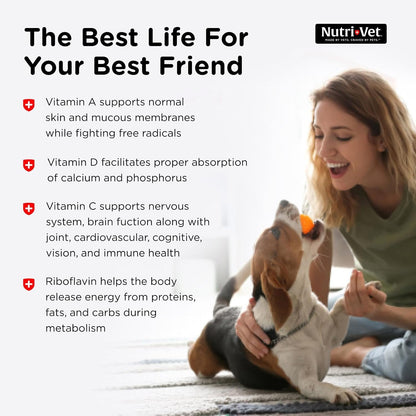 Nutri-Vet Multi-Vite Chewables for Adult Dogs - Daily Multivitamin with Minerals, 60 Chews