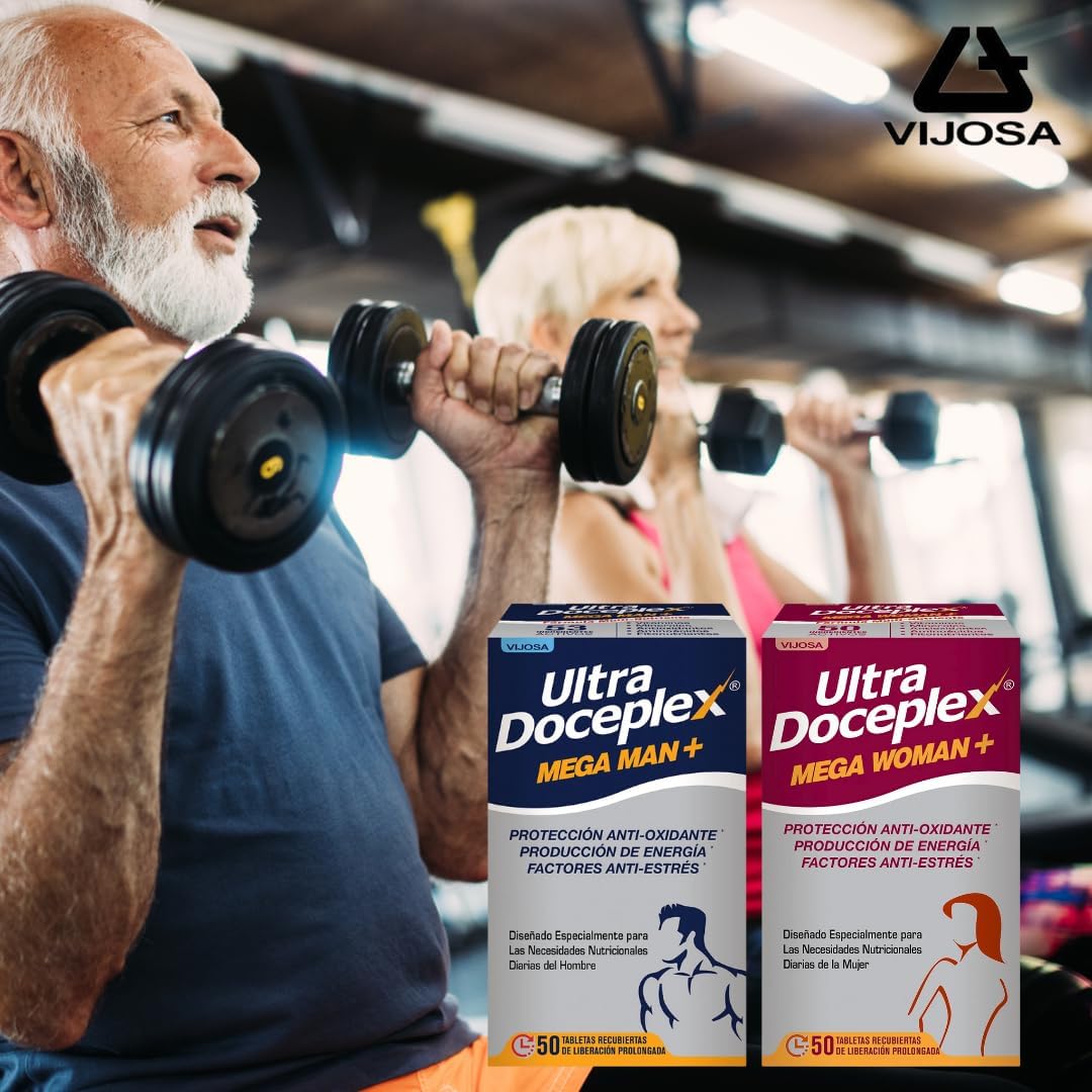 Ultra Doceplex Mega Man+ & Mega Woman+ – Tailored Multivitamin Duo for Men and Women – 50 Prolonged-Release Tablets Each – Energy, Stress, and Antioxidant Support - görsel 4