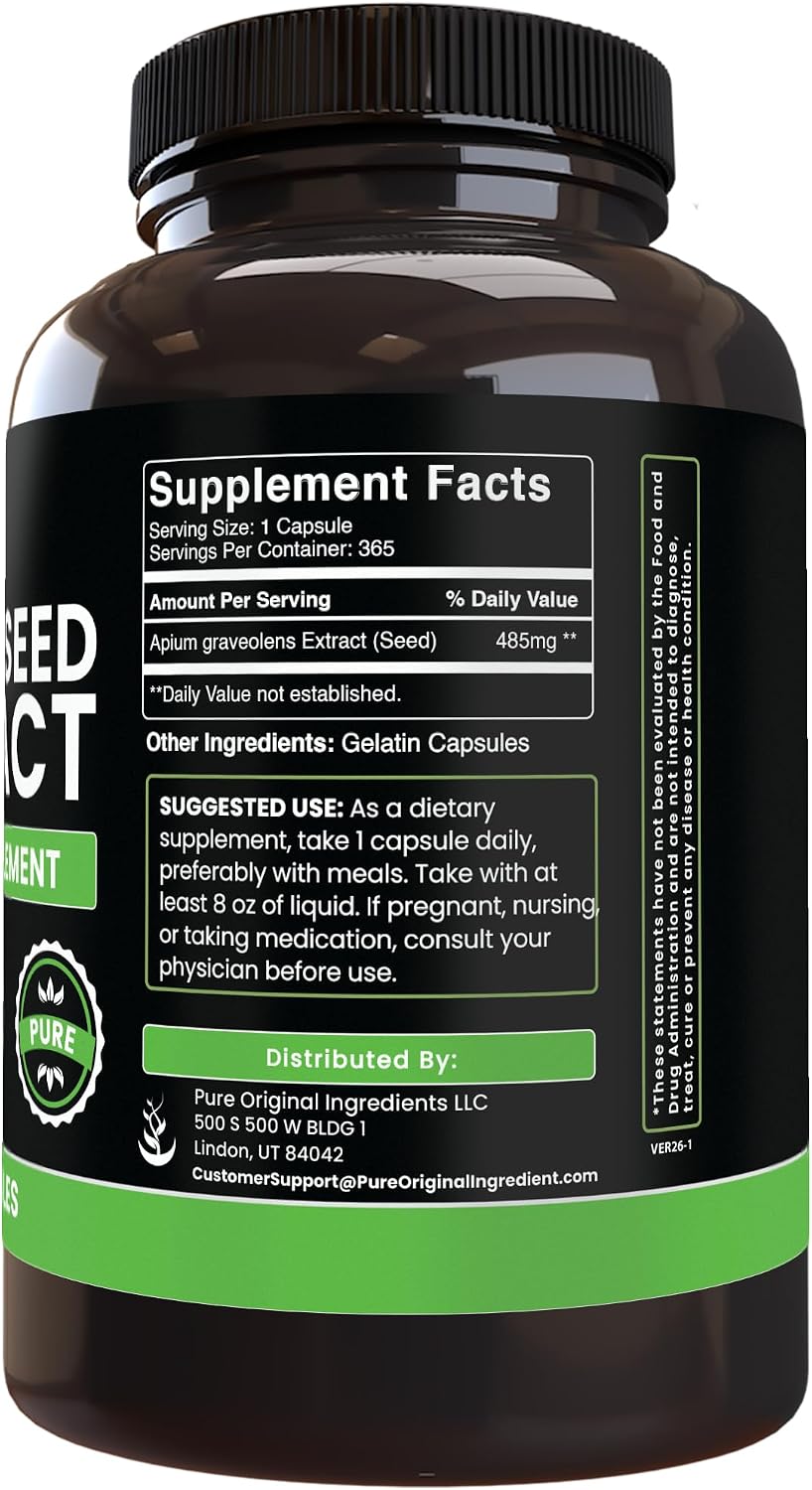 Pure Original Ingredients Celery Seed Extract (365 Capsules) - görsel 2