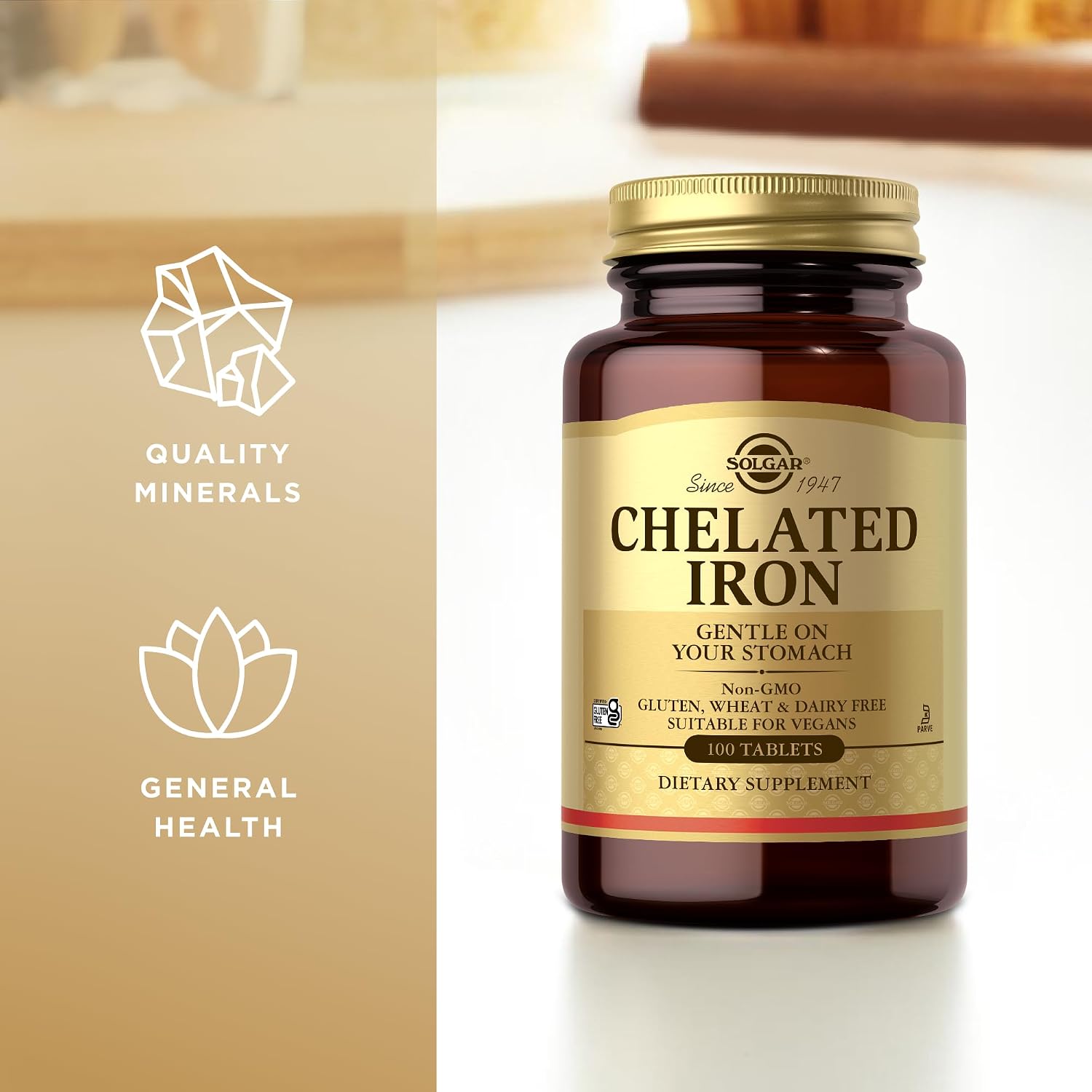 Solgar Chelated Iron – 100 Tablets (Pack of 2) – Gentle on the Stomach, Vegan, Non-GMO - görsel 4