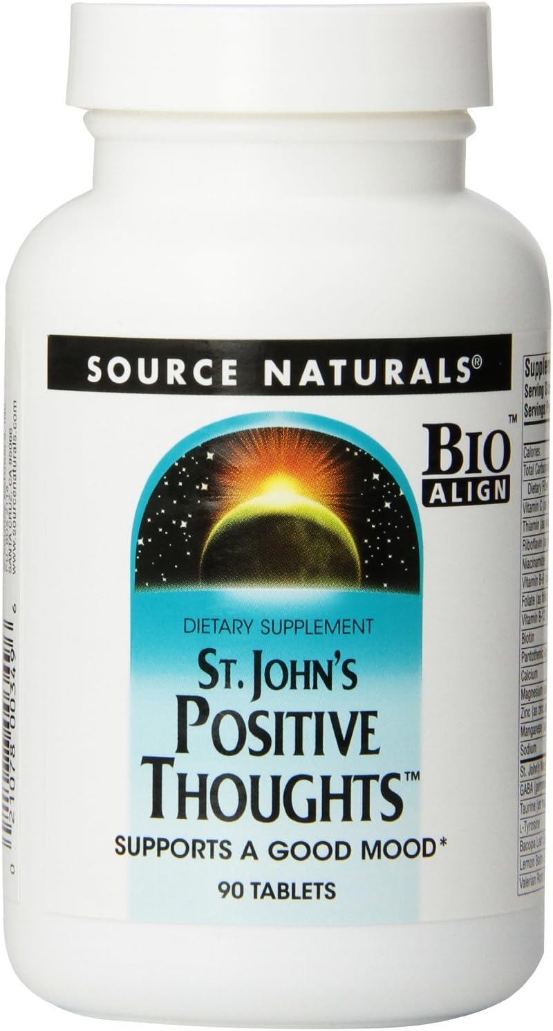 Source Naturals St. John's Positive Thoughts Herbal Supplement - 90 Tablets (Pack of 2) - görsel 1