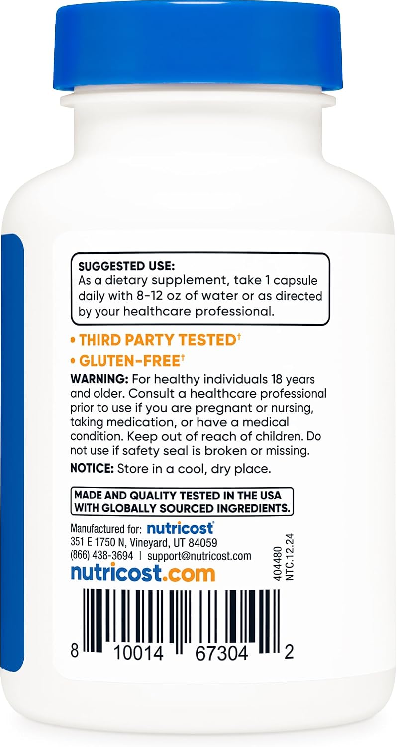 Nutricost Policosanol 25mg, 120 Capsules - Gluten-free, Non-GMO, and Vegetarian Friendly - görsel 4