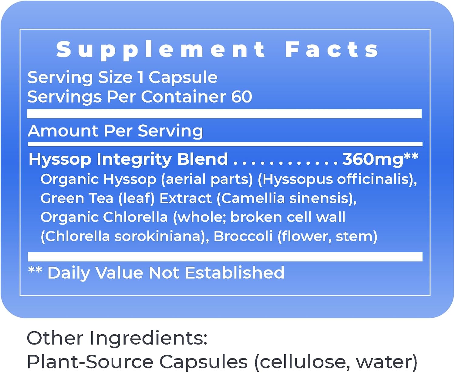 Premier Research Labs Hyssinol - Organic Hyssop Herb with Green Tea Extract, 60 Vegetarian Capsules - görsel 7
