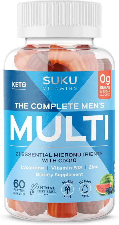 SUKU The Complete Kids Multivitamin Gummies – Sugar-Free, Gluten-Free, Non-GMO, Tropical Bonanza Flavour (60 Count)