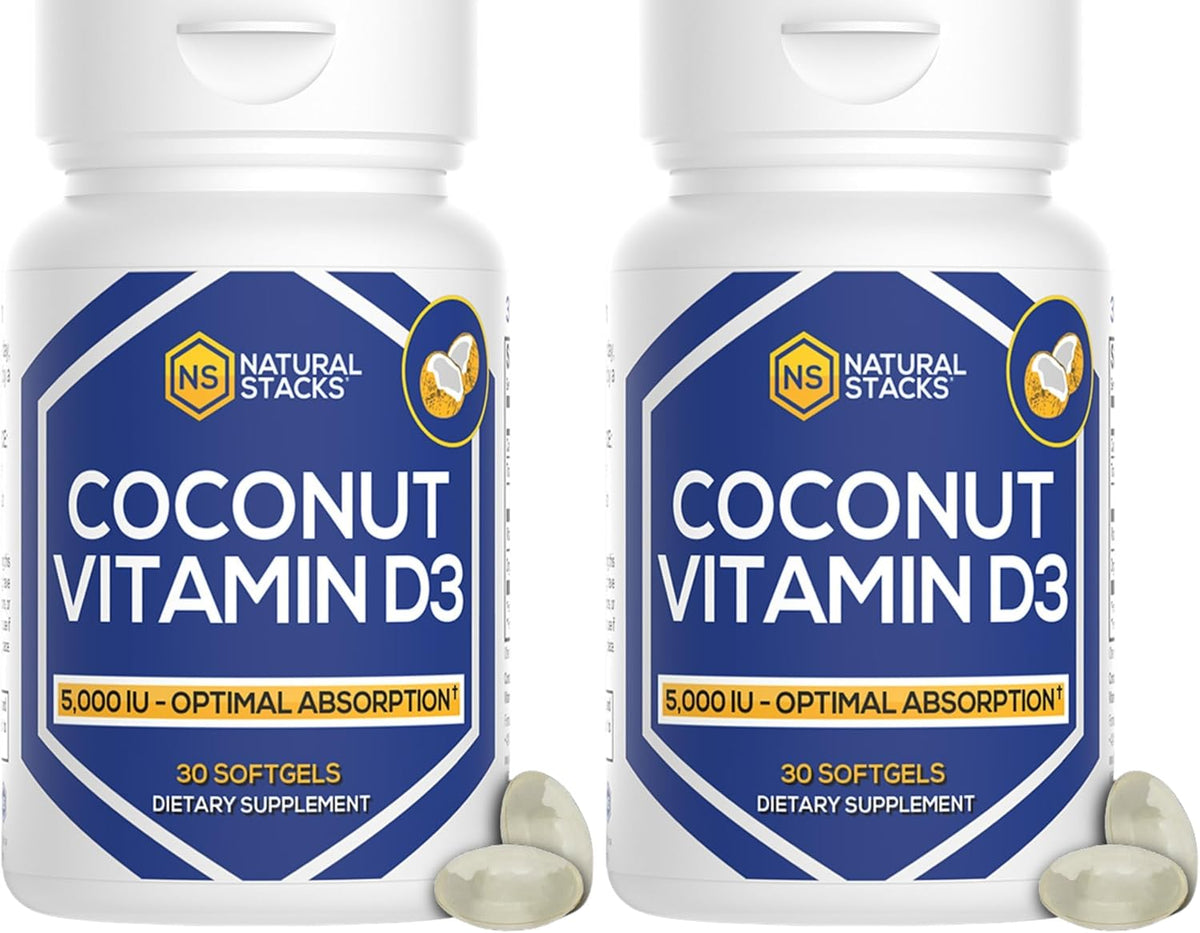 Natural Stacks Vitamin D3 5,000 IU Supplement with Coconut Oil - görsel 7