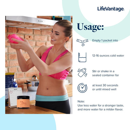 LifeVantage Daily Wellness Immune Support Drink Mix, Elderflower & Acai, 30 Servings