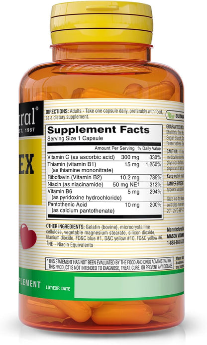 MASON NATURAL B-Complex with Vitamin C – 100 Capsules