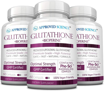 Approved Science Glutathione 500 mg – 60 Capsules (Pack of 6)
