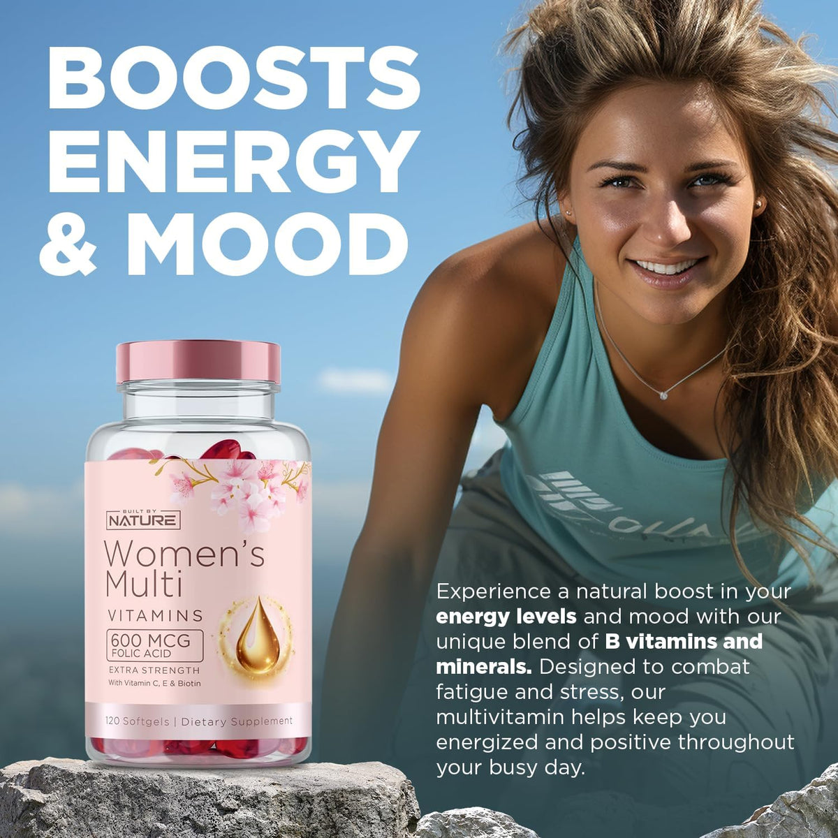 Built by Nature Women's Complete Daily Multivitamin, 120 Softgels - görsel 5