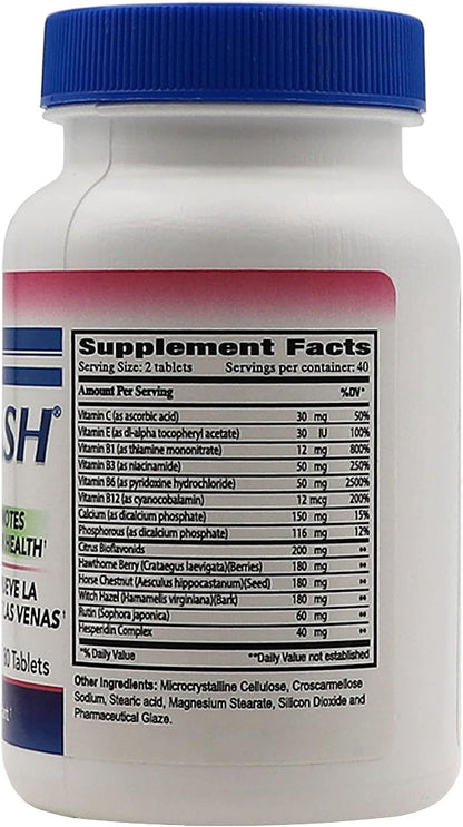 Venoflash Regular Food Supplement – Leg Vein Health Support, 80 Tablets