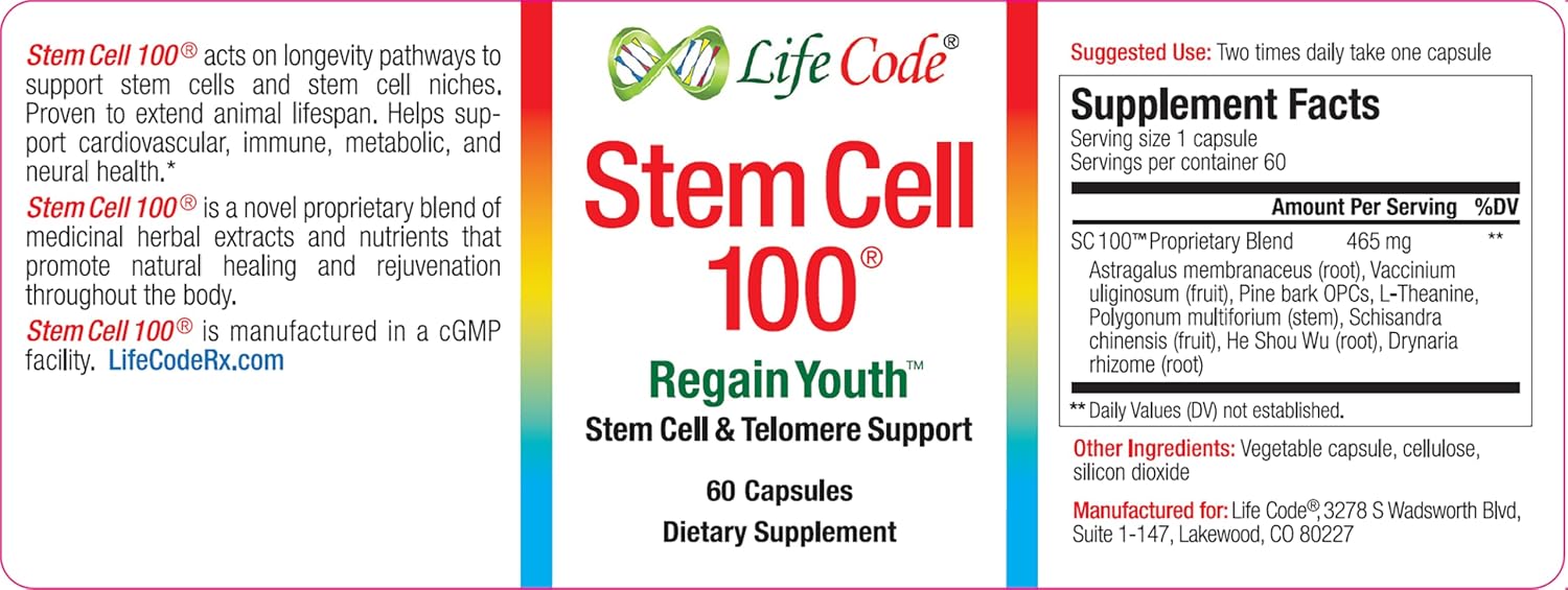 Life Code Stem Cell 100 – 100% Vegetarian Anti-Ageing & Stem Cell Supplement - görsel 3