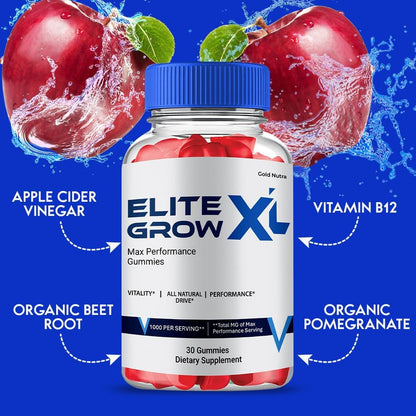 Elite Grow XL Gummies – High Potency Maximum Performance, All-Natural Formula (2 Pack)