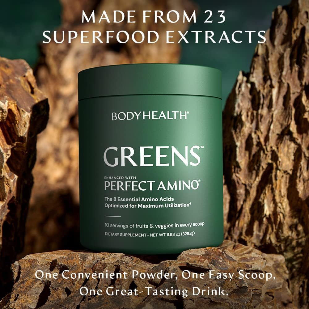 BodyHealth Perfect Greens Formula - Superfood Green Apple Smoothie Powder (30 Servings) - görsel 3