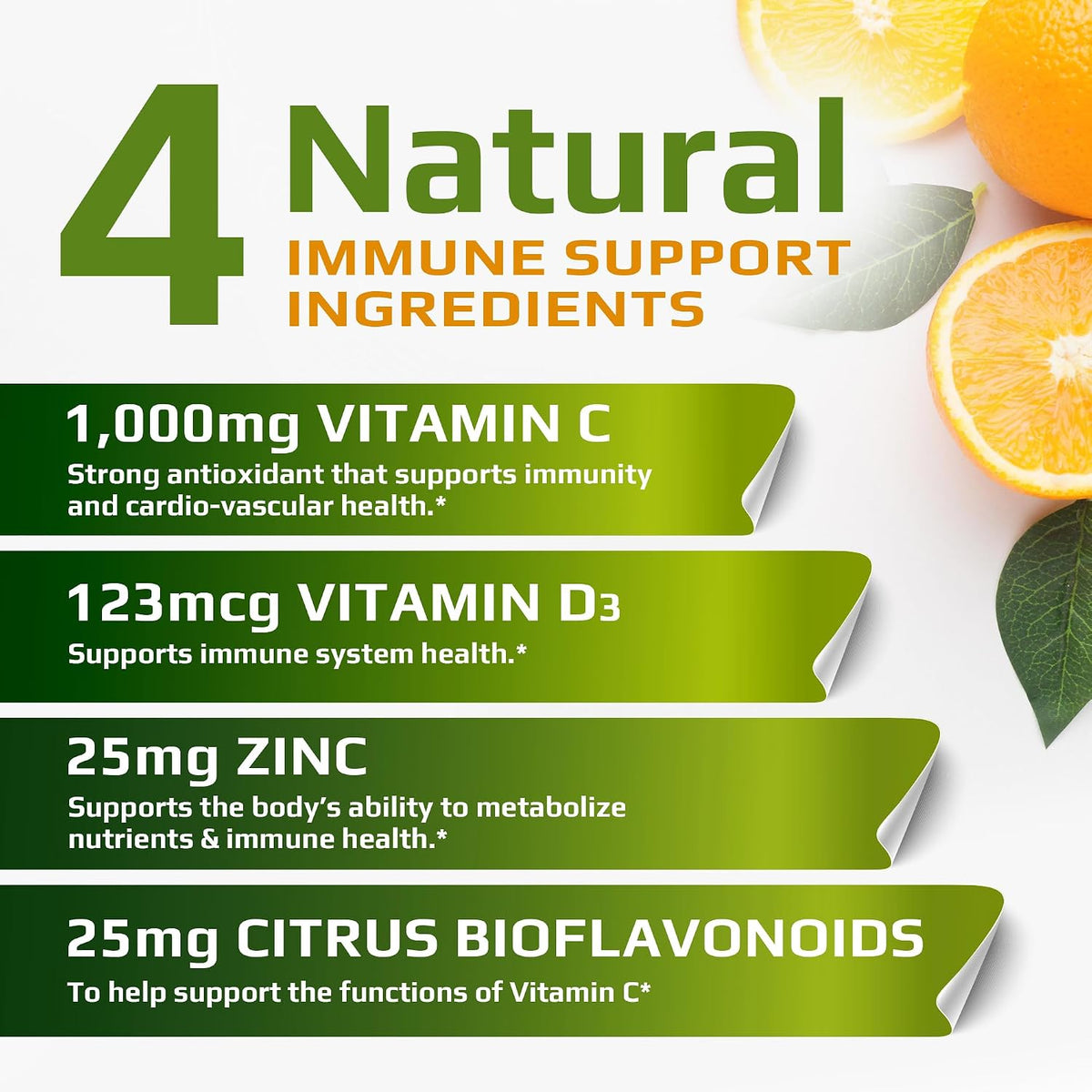 C D Z - Vitamin C 1000mg, Vitamin D3 125mcg (5000 IU), Zinc 25mg - 120 Vegetarian Capsules - görsel 3