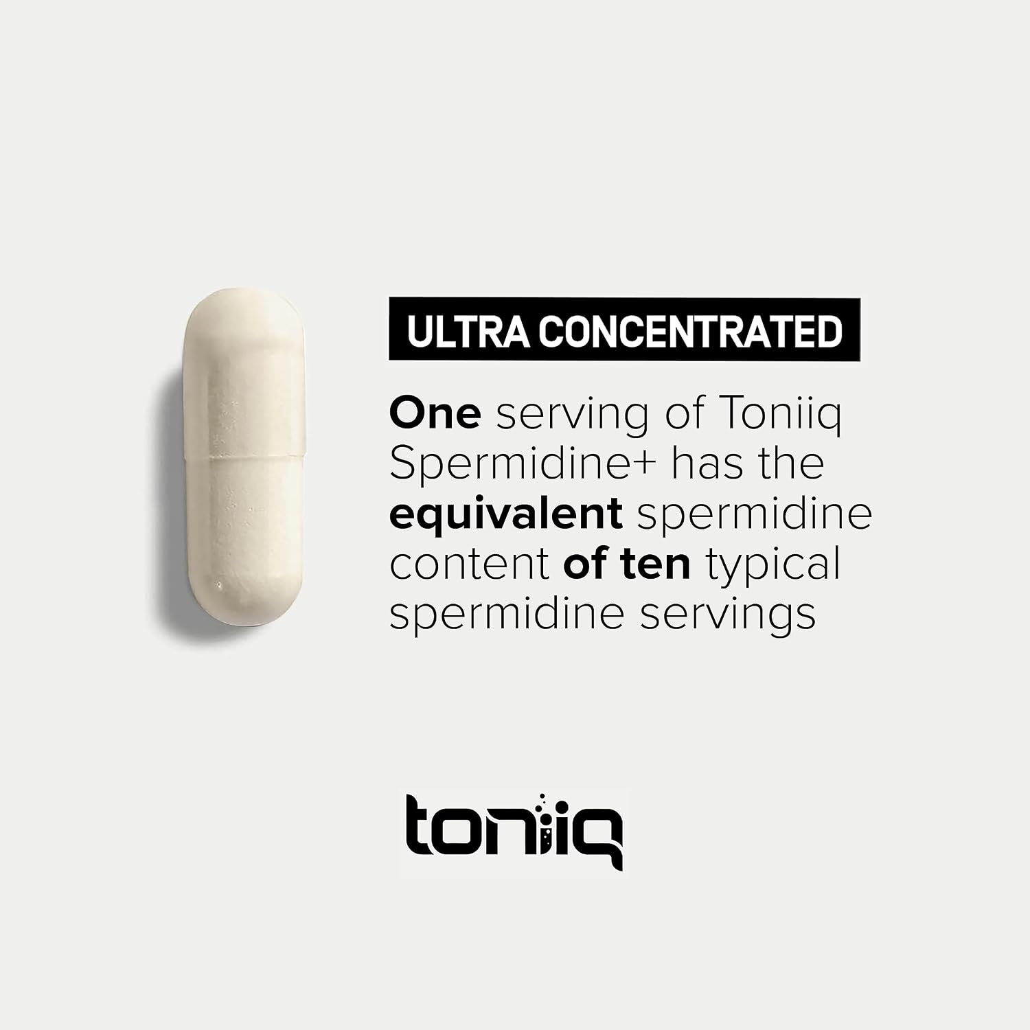 Toniiq 22mg Ultra Concentrated Spermidine Supplement – Spermidine Supplements for Men and Women – Rice Germ Extract and Trihydrochloride Complex Blend – 60 Vegetarian Capsules – 30 Servings - görsel 4