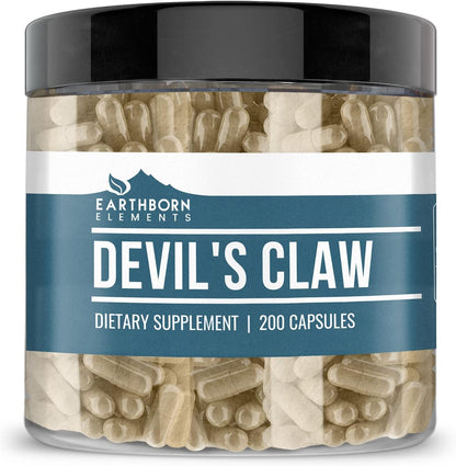 Earthborn Elements Devil's Claw Extract 200 Capsules, Pure and Undiluted, No Additives
